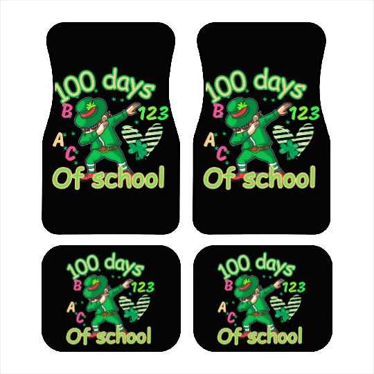 100 days of school kids shamrock dubbing Car Mats