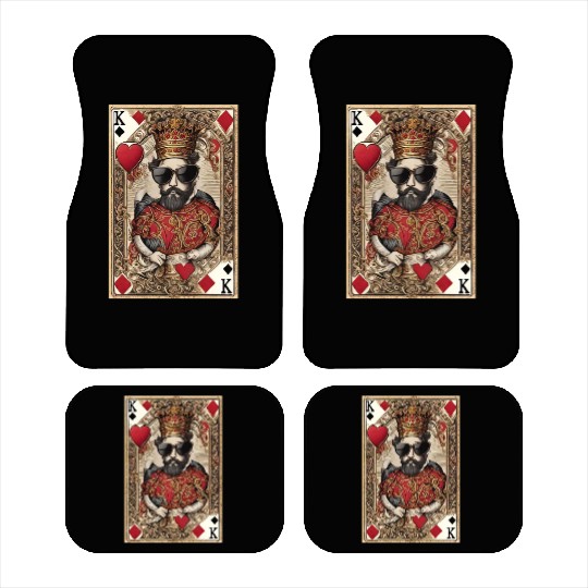 Mens King of Hearts Car Mats Cool Car Mats for Guys