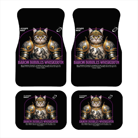 Pisces Cat Knight - Zodiac Astrology Fish Armor Car Mats