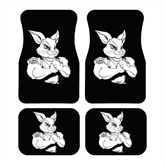 Rabbit Biceps Tattoo I Love Mom Car Mats