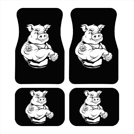 Pig Pork Biceps Tattoo I Love Mom Car Mats