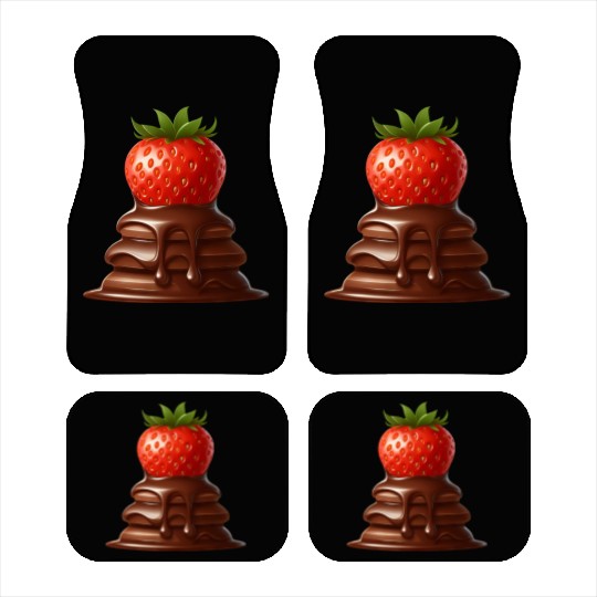 Quirky Chocolate Strawberry Fusion Design Car Mats