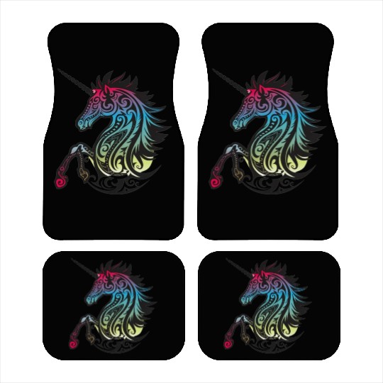 Mystical Rainbow Unicorn Art Car Mats