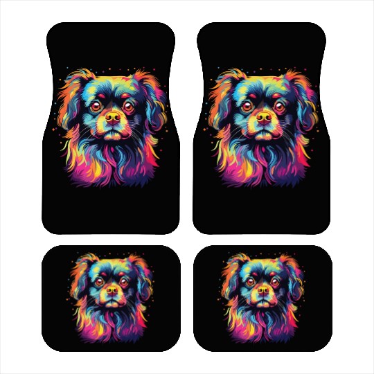 Watercolor Colorful Tibetan Spaniel Car Mats