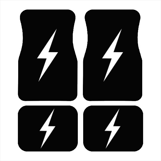 White Lightning bolt Car Mats