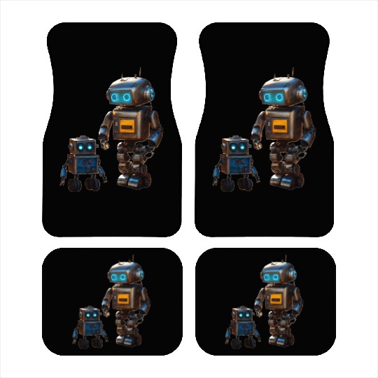 Two robot friends Car Mats