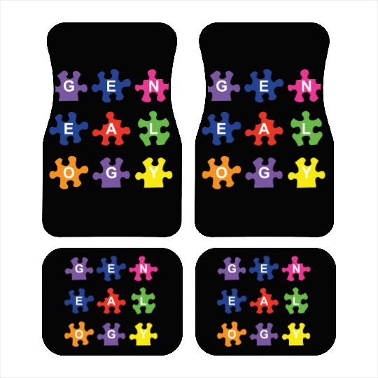 Genealogy Jigsaw Puzzle Pieces Car Mats