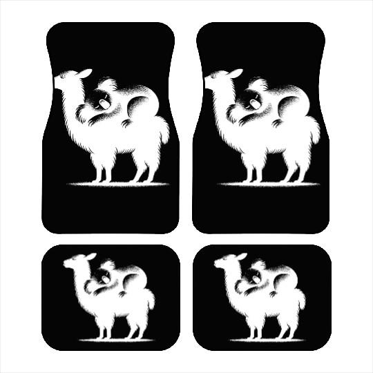 Cuddly Llama With A Chilling Koala On Its Back Car Mats