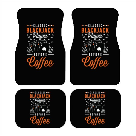 Classic Blackjack Player Before Card Game Coffee Car Mats
