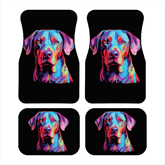 Watercolor Colorful Blue Lacy Car Mats