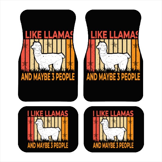 Vintage Llama I Like Llamas And Maybe 3 People T-S Car Mats