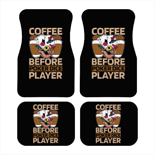 Poker Dice Player Coffee Card Game Coffee Lover Car Mats