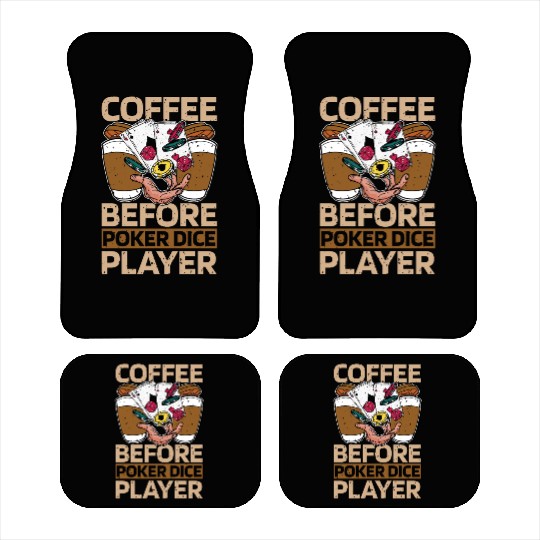 Poker Dice Player Coffee Card Game Coffee Lover Car Mats