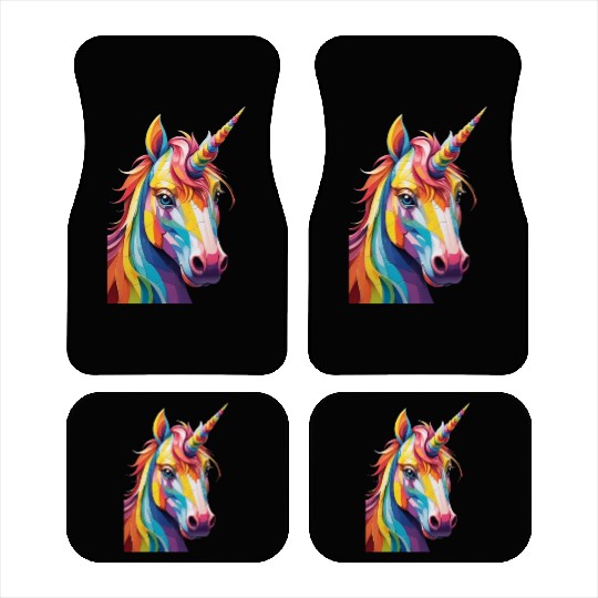 Colorful Rainbow Unicorn Car Mats