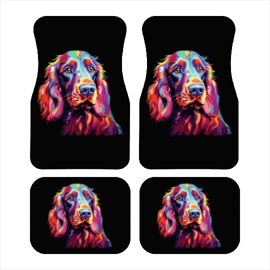 Watercolor Colorful Irish Setter Car Mats