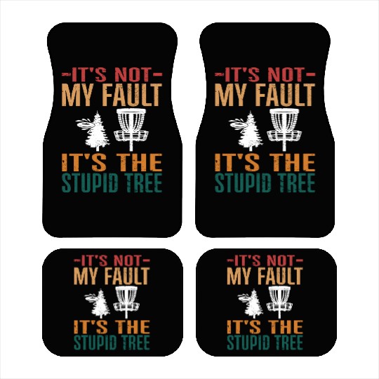Retro Disc Golf Stupid Tree Disc Golfer Car Mats