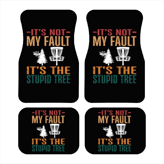Retro Disc Golf Stupid Tree Disc Golfer Car Mats