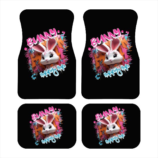 Graffiti-inspired portraiture Bunny Car Mats
