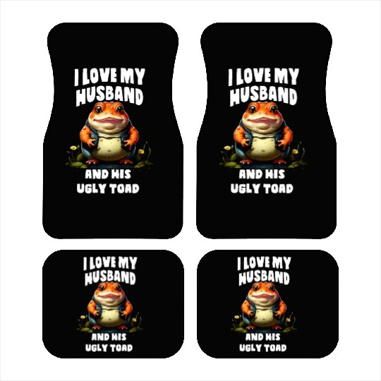 I love my husband and her ugly toad Herpetologist Car Mats