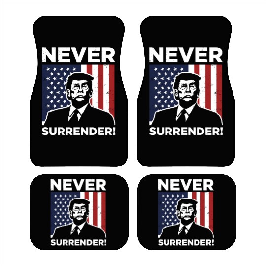 Trump Never Surrender Mug Shot Car Mats