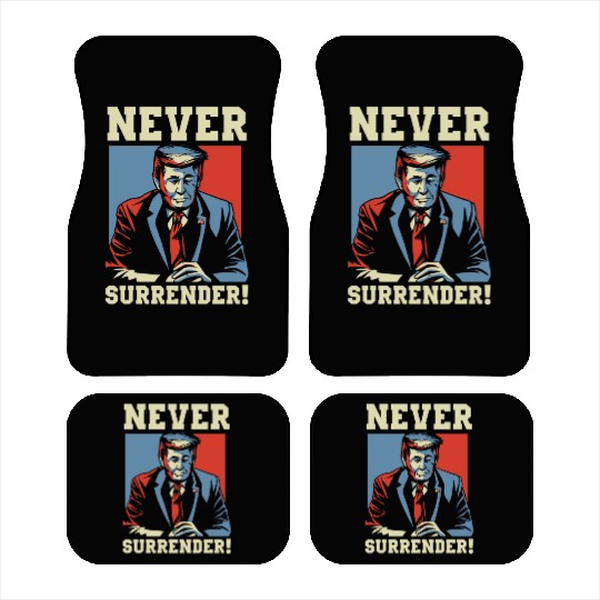 Trump Never Surrender Mug Shot Car Mats