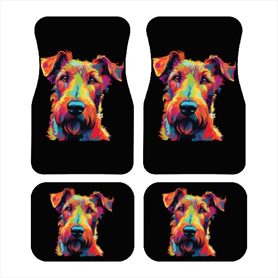 Watercolor Colorful Irish Terrier Car Mats