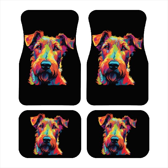 Watercolor Colorful Irish Terrier Car Mats