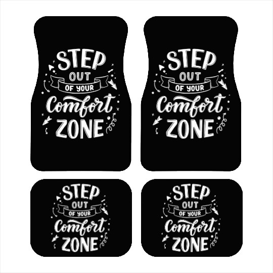 Black White Modern Typography Car Mats