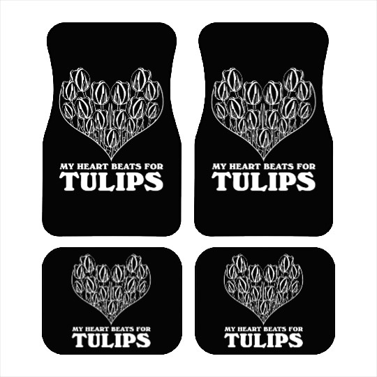 Tulips Heart Garden Tulip Flowers Car Mats