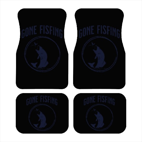 Gone Fishing,cool flyfishing illustration Car Mats