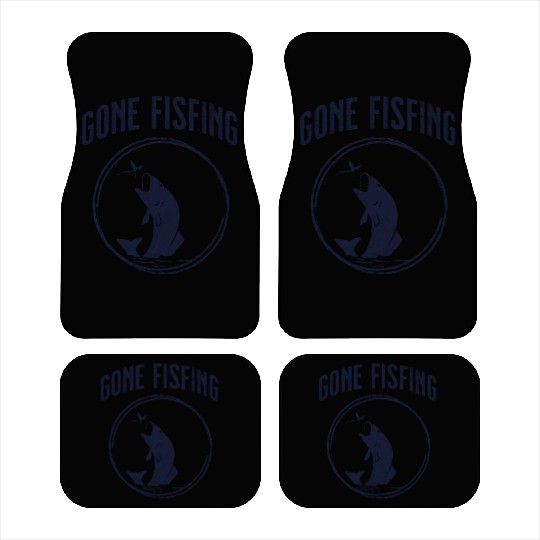 Gone Fishing,cool flyfishing illustration Car Mats