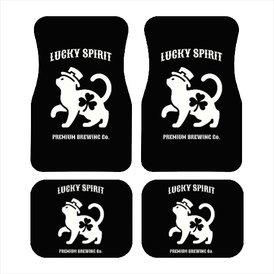St Patricks Lucky cat Green Car Mats