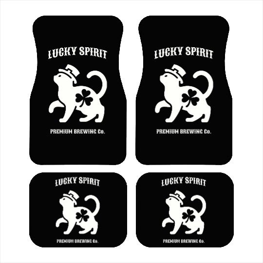 St Patricks Lucky cat Green Car Mats