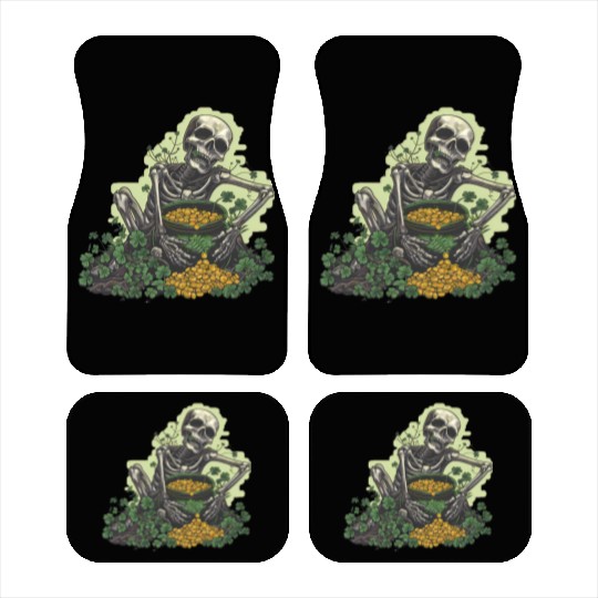 St Patricks Skeleton Pot of Gold Car Mats