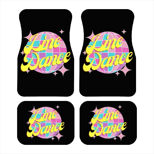 Line dance disco ball in fun neon party colors Car Mats
