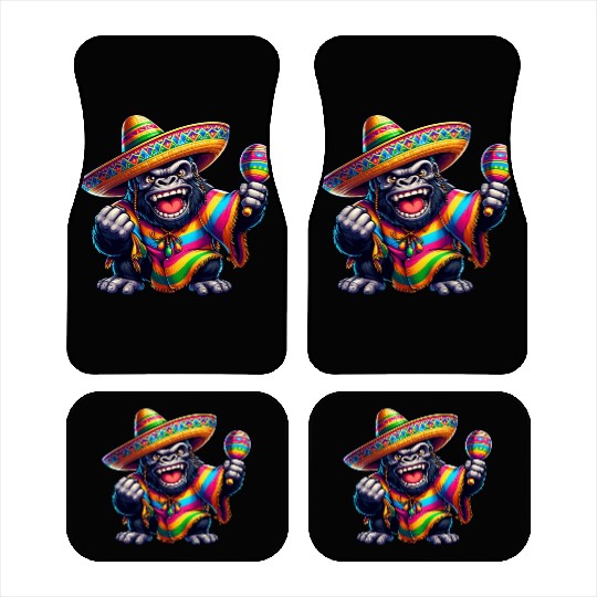 Cinco de Mayo Gorilla: Festive Design Car Mats