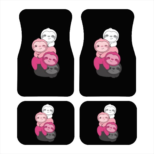 Transfem Flag Pride Lgbtq Cute Sloth Car Mats
