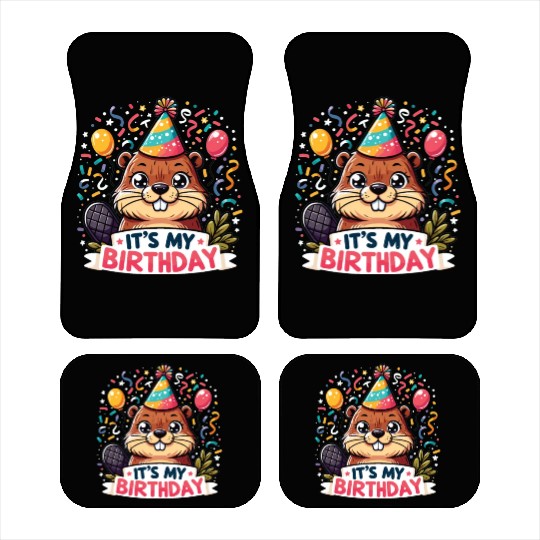 Its My Birthday Sweet Birthday Beaver Car Mats