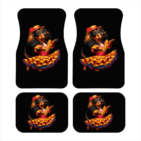 Dachshund dancing flamenco, animal dance Car Mats