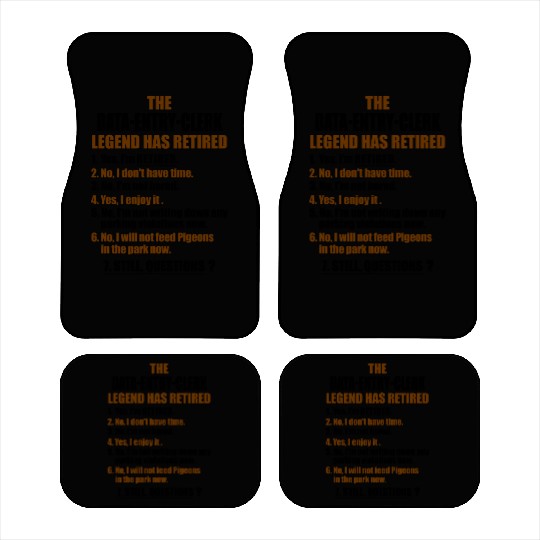 Retirement gift idea Retired Data-Entry-Clerk Car Mats