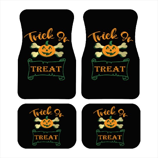 Trick or treat crossbones Halloween pumpkin Car Mats