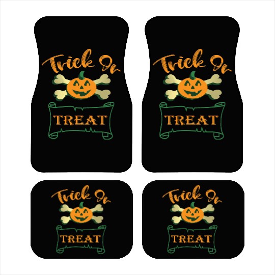Trick or treat crossbones Halloween pumpkin Car Mats