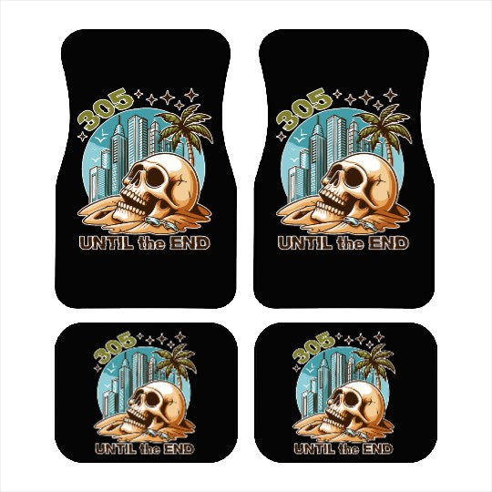 305 UNTIL the END - Miami Beach Skull Car Mats