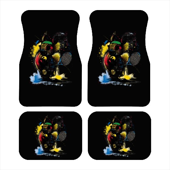 Court Acrobat: Squirrel's Tennis Adventure Pop Art Car Mats