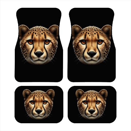 Cheetah Head Wildlife Car Mats
