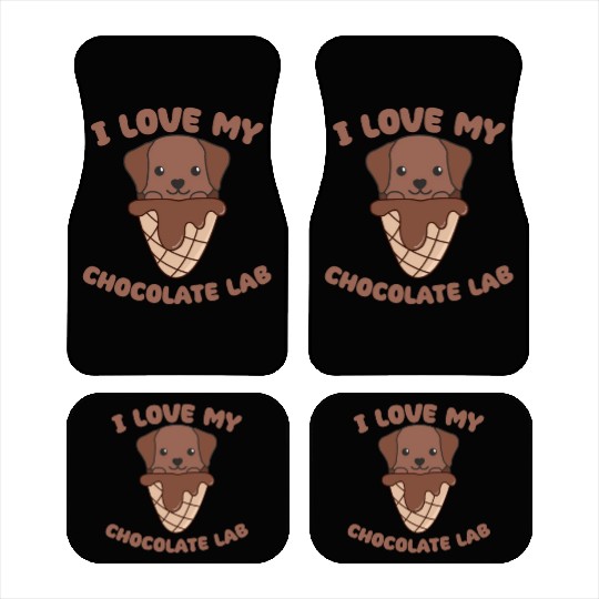 I Love My Chocolate Lab Animal In Ice Cream Cone Car Mats