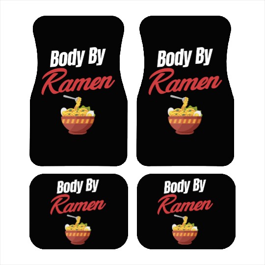 Body By Ramen Hot Bowl Asian Japanese Lover Anime Car Mats