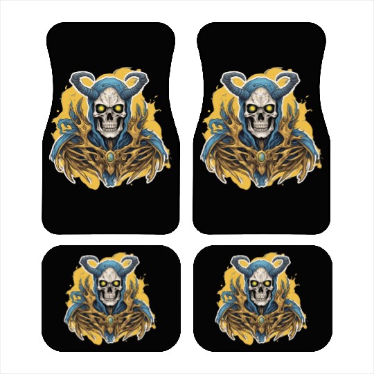 Celestial Crown: Horned Skull Car Mats