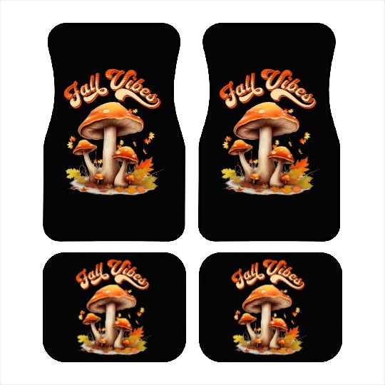 Fall Vibes Autumn Lover Mashroom and Fallen Mapple Car Mats