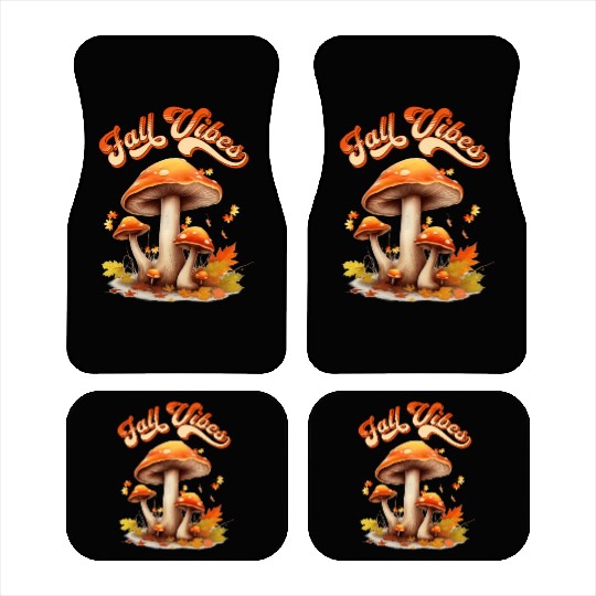 Fall Vibes Autumn Lover Mashroom and Fallen Mapple Car Mats